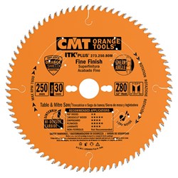 CMT ITK Plus Thin-Kerf Fine Cut-Off Blade - 250mm - 80 Tooth
