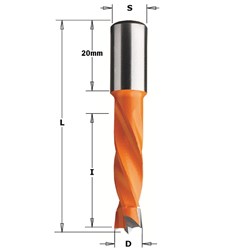 CMT TCT 4 Flute Dowel Drills for Through Holes - RH - 8mm diameter - 57.5mm length