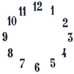 Carbatec Clock Number Set - Arabic - Black 1"