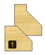 Arden Chamfer Bit with Bearing - 25.4mm Diameter 45° Angle 1/2" Shank