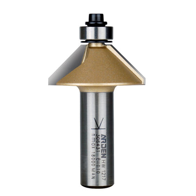 Arden Chamfer Bit with Bearing - 36.5mm Diameter45° Angle 1/2" Shank