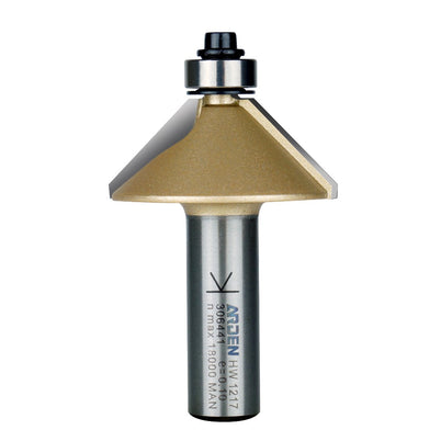 Arden Chamfer Bit with Bearing - 41.2mm Diameter 45° Angle 1/2" Shank