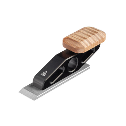 Blue Spruce Chisel Plane Black Anodised with Curly Maple Handle