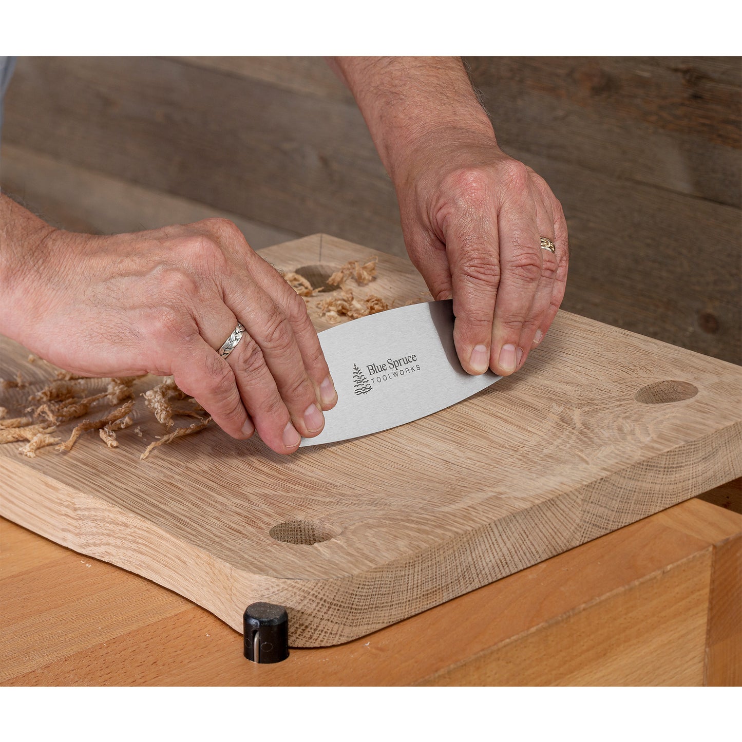 Blue Spruce Curved Card Scraper 6"