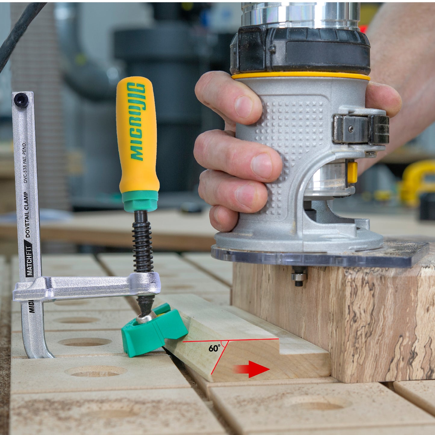 Microjig Microjig X-pad clamping heads to suit Matchfit dovetail clamps DVC538K2