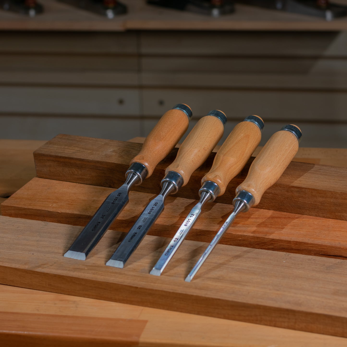 Narex Wood Line 4pc Bevel Edge Chisel Set