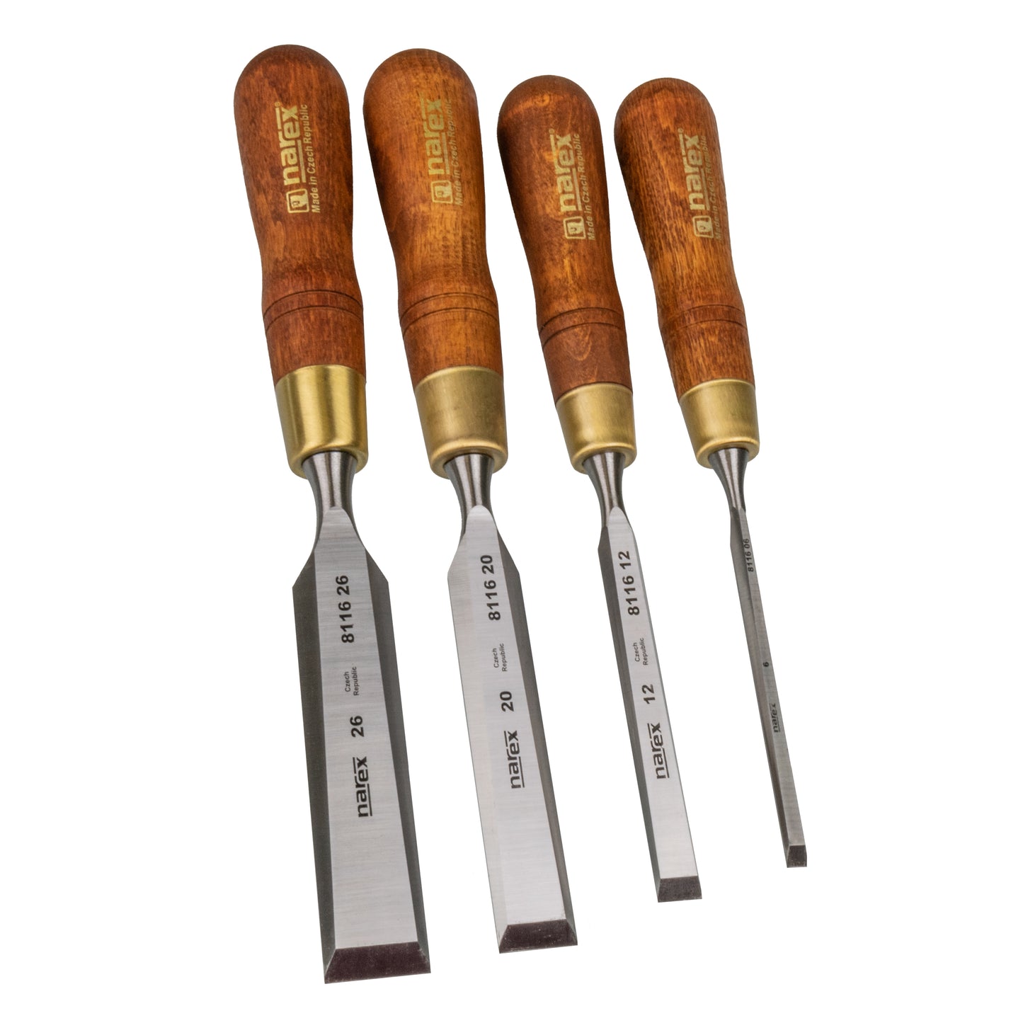 Narex Wood Line Plus Series 4pc Bevel Edge Chisel Set
