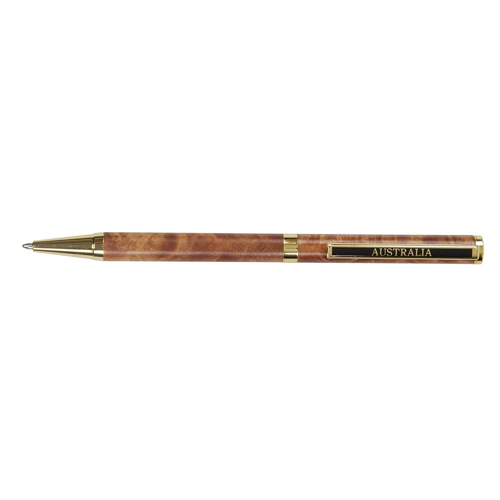 Carbatec Ball Point Pen Parts Gold Finish W/ 'Australia' Clip - 5 Pack