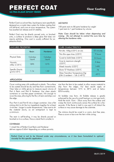 Perfect Coat 2 part Resin and Hardener - 4 litre Kit