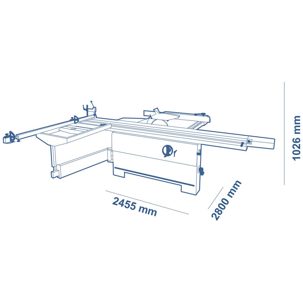 SCM SC3C Panel Saw with Overhead Guard - Built to School Specifications