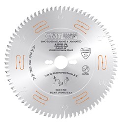 CMT Industrial Low Noise and Chrome Coated Blade - 80 Tooth 38° (ß) Grind