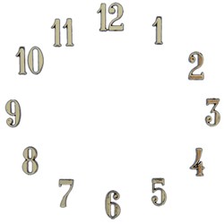 Carbatec Clock Number Set - Arabic - Gold 3/8"