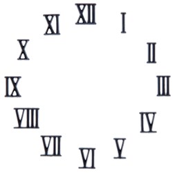 Carbatec Clock Number Set - Roman - Black 1"