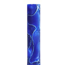 Carbatec Large Acrylic Pen Blank - Royal Blue / Pearl Marble
