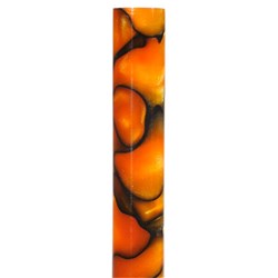 Carbatec Large Acrylic Pen Blank - Orange / Pearl Marble