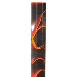 Carbatec Large Acrylic Pen Blank - Black / Orange / Pearl Marble