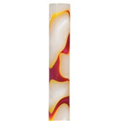 Carbatec Large Acrylic Pen Blank - White / Maroon / Yellow Marble