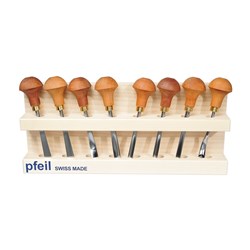 Pfeil Palm Chisel Set B - 8 Piece incl Basswood Stand & Case