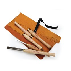 Robert Sorby 5 Piece Turning Tool Set in a Leather Roll