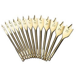 Archer Titanium Nitride 13 Piece Metric Spade Bit Set