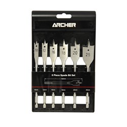 Carbatec Archer 6 Pce Spade Bit Set