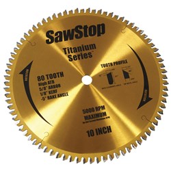 SawStop 80Tooth Titanium Series Blade