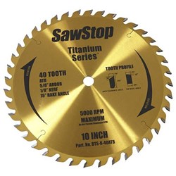 SawStop 40Tooth Titanium Series Blade