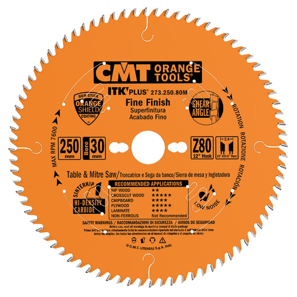 CMT ITK Plus Thin Kerf Fine Cut Off Blade 250mm 80 Tooth