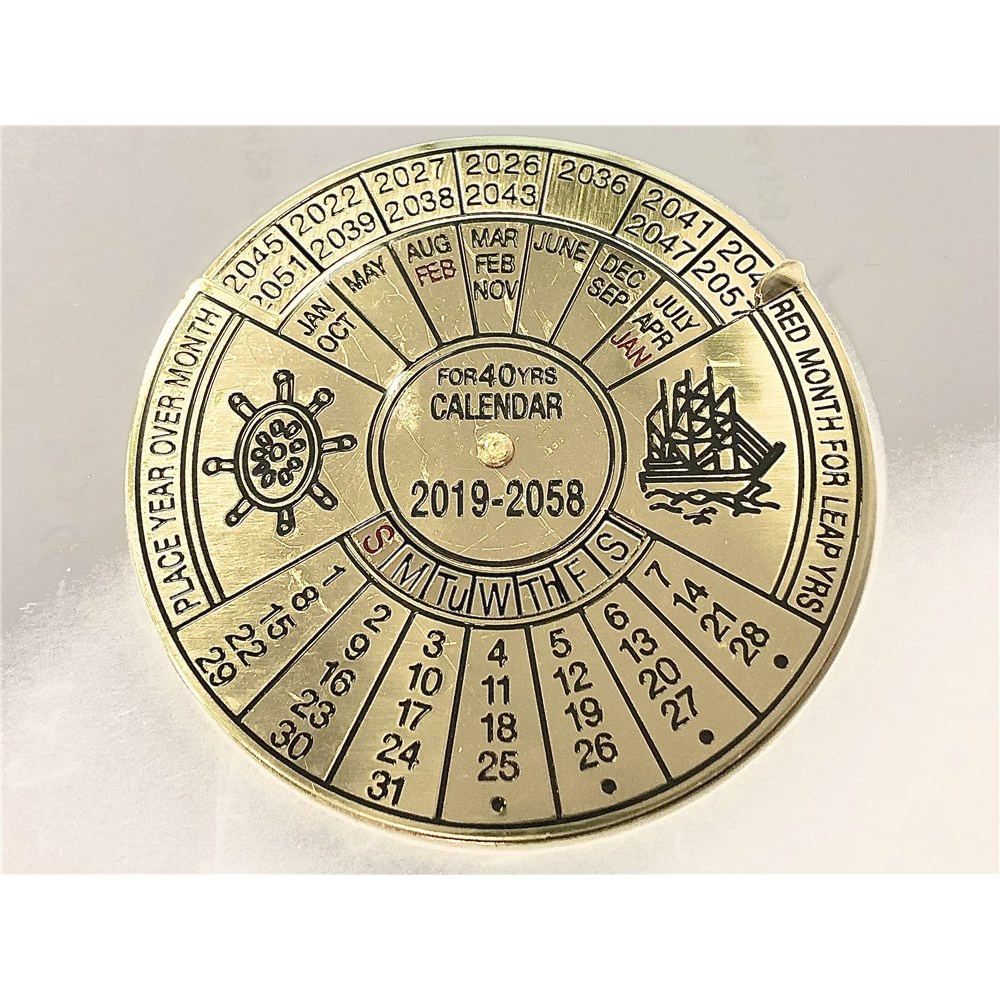 40 Year Brass Calendar Carbatec