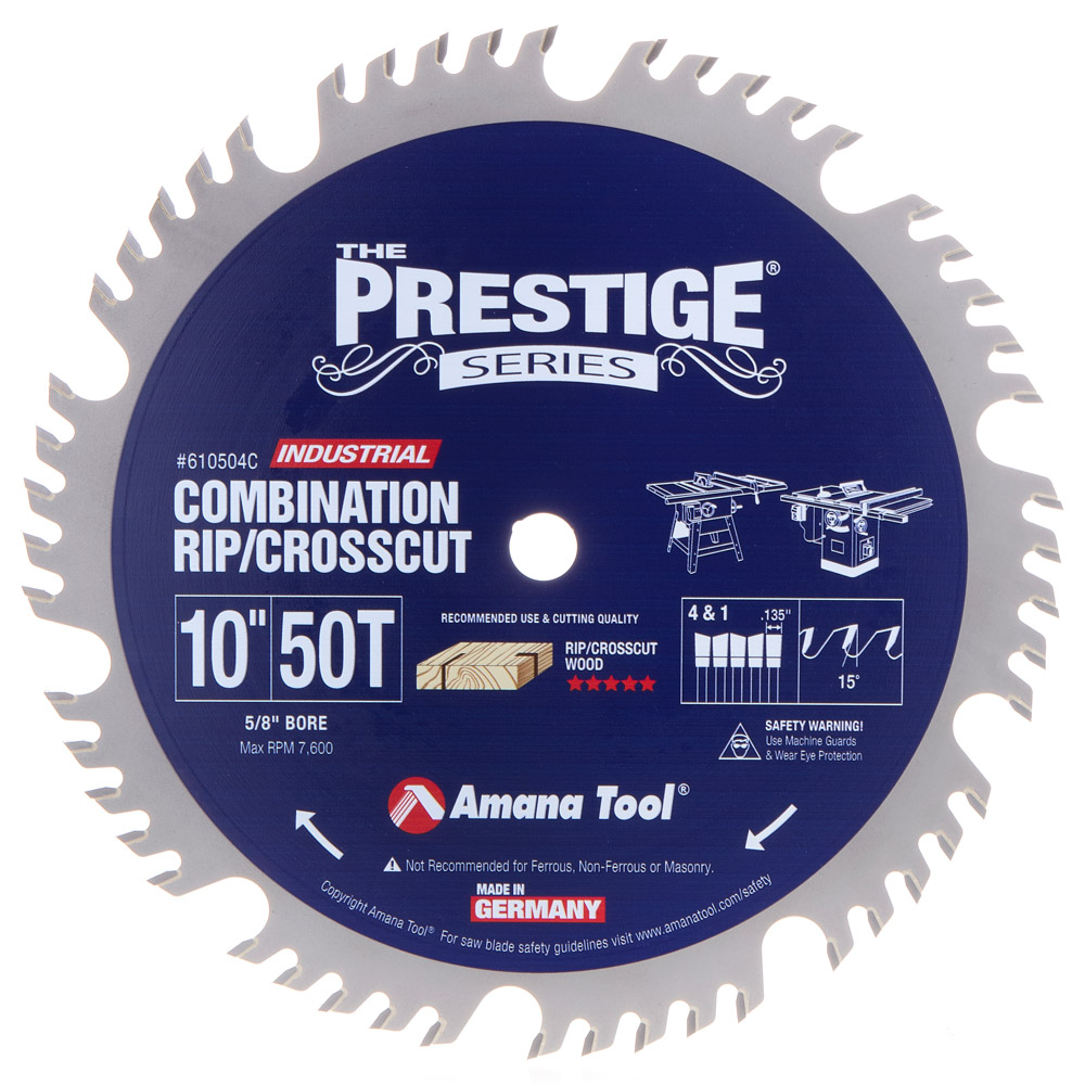 Amana 610504C 10 Carbide Tipped Prestige 50T Combo Blade