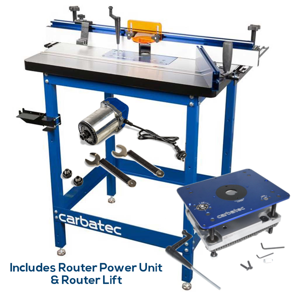 Carbatec Pro Powered Deluxe Router Table Kit with Cast Iron Top Carbatec