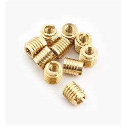 Lee Valley Brass Insert Nuts - 5/16" 18T - Pk 10