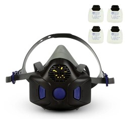 3M Secure Click Reusable Half Face Respiratory Mask with P2 D3125 Particle Filter Kit - Medium