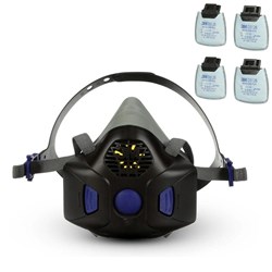 3M Secure Click Reusable Half Face Respiratory Mask with P2 D3128 Particle Filter Kit - Medium