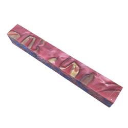 Carbatec Large Acrylic Pen Blank - Red / Blue / Gold Swirl