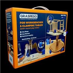 Graspego Clamp Heads for Dog Hole Mounting 20mm Shank - Pack of 4 Heads