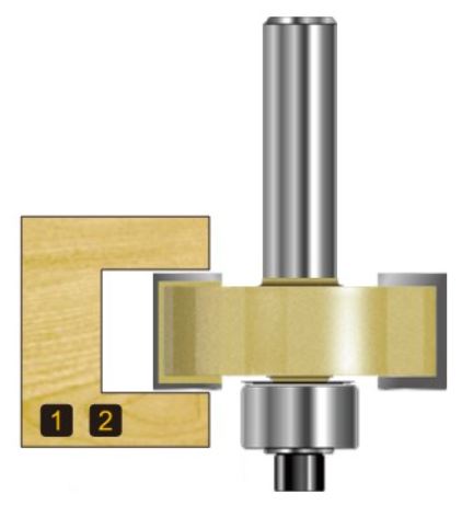 Arden Rebate Bit with Bearing 25.4mm Diameter, 1/4" Shank