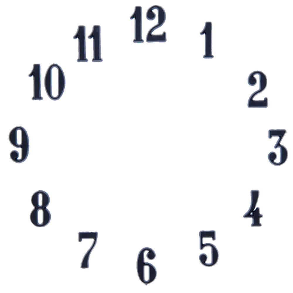 Carbatec Clock Number Set - Arabic - Black 1/2"