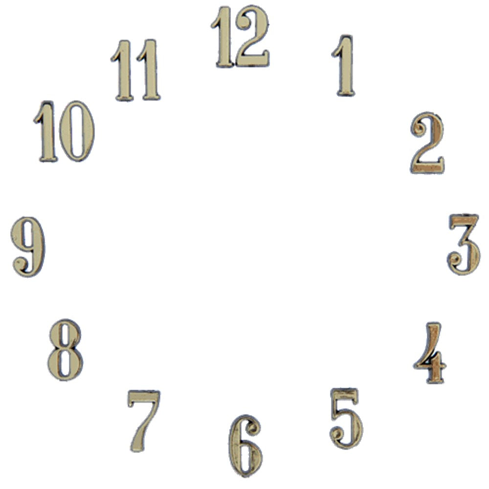 Carbatec Clock Number Set - Arabic - Gold 3/4"