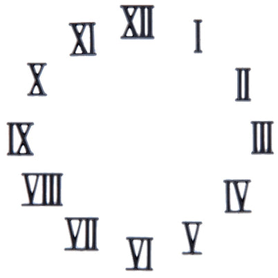 Carbatec Clock Number Set - Roman - Black 1/2"