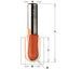 CMT Round Nose Bit 1" diameter, 32mm Cutting Length, 1/2" Shank
