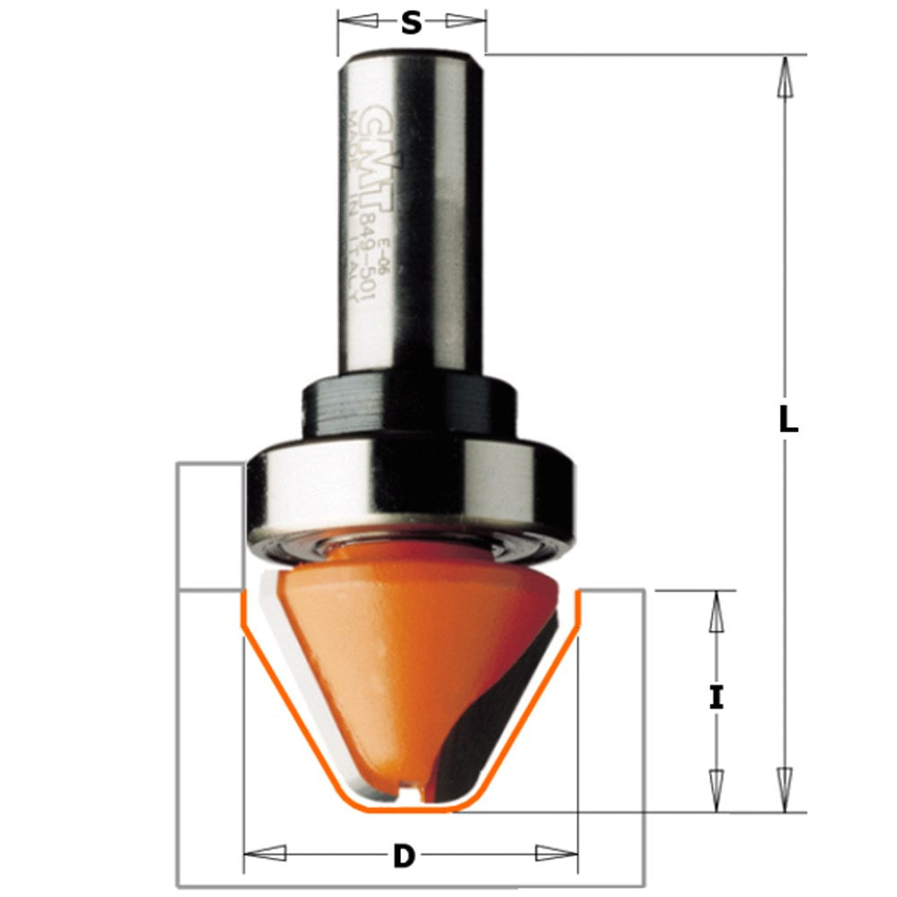 Router Lettering Bit Buy CMT Lettering Router Bit (60°) with Bearing by CMT online - Carbatec