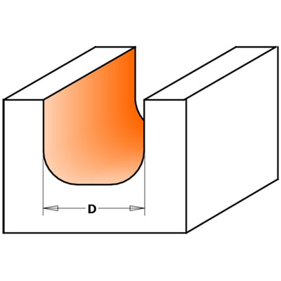 CMT Bowl-Tray Bit - 19mm Diameter 6.35mm Radius 1/2" Shank