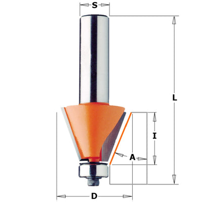 CMT Chamfer Bit 30deg X22mm 1/2"S