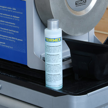 Tormek Anti-Corrosion Concentrate, two 150 ml bottles for rust protection during wet sharpening.