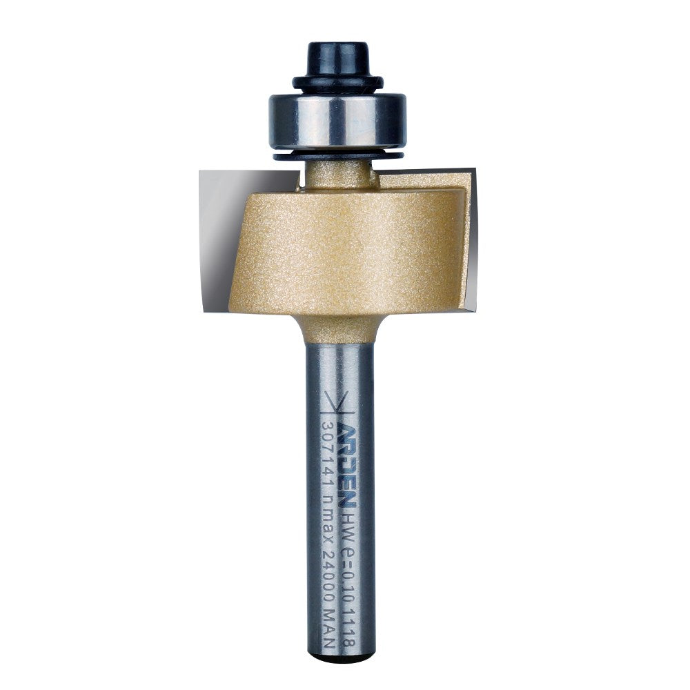 Arden Rebate Bit with Bearing 25.4mm Diameter, 1/4" Shank