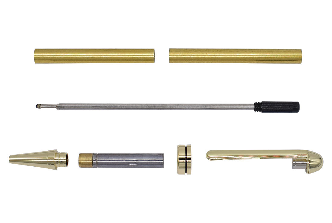 Carbatec Ball Point Pen Parts Gold Finish - 5 Pack - 24kt gold plating