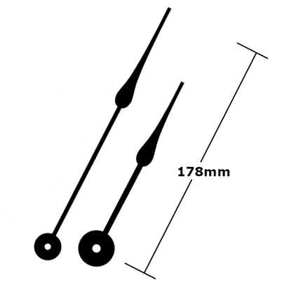 Carbatec Spade Hour and Minute Hands for High Torque Movements - 178mm (7")