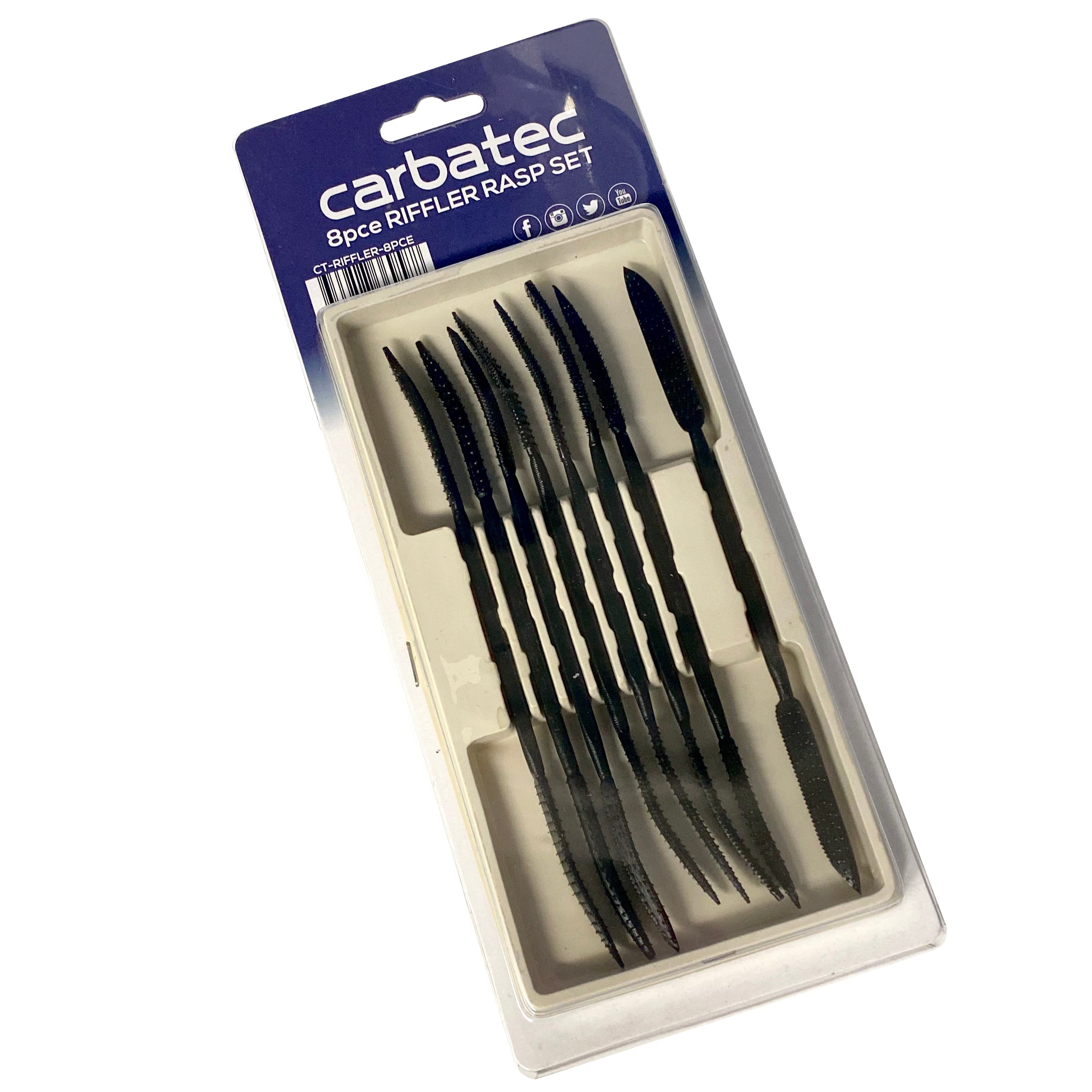 Buy Carbatec 8pce Riffler Rasp Set by CARBATEC online - Carbatec