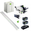 TSC 55K 18V 160mm Cordless Plunge Saw 5.2Ah XL Set in Systainer with 1400mm Rail